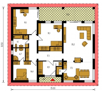 Floor plan of ground floor - BUNGALOW 141